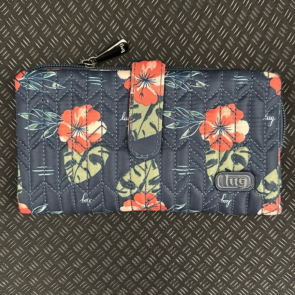 Lug Tram Wallet in aloha navy NWOT